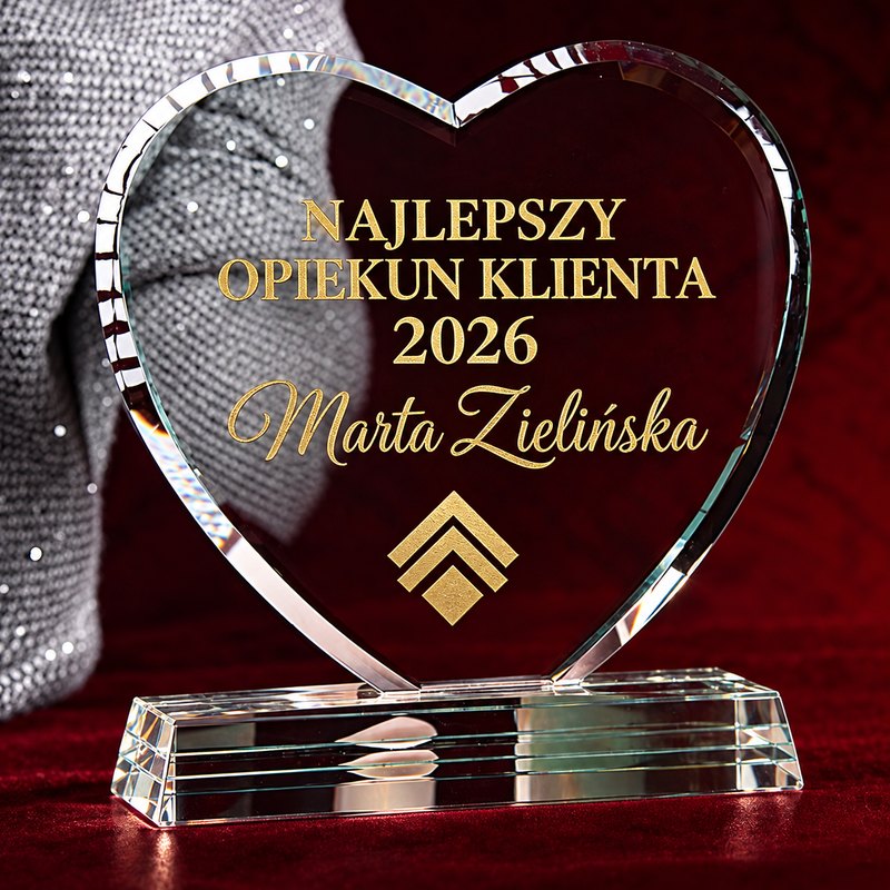 Statuetka szklana ze zdjęciem