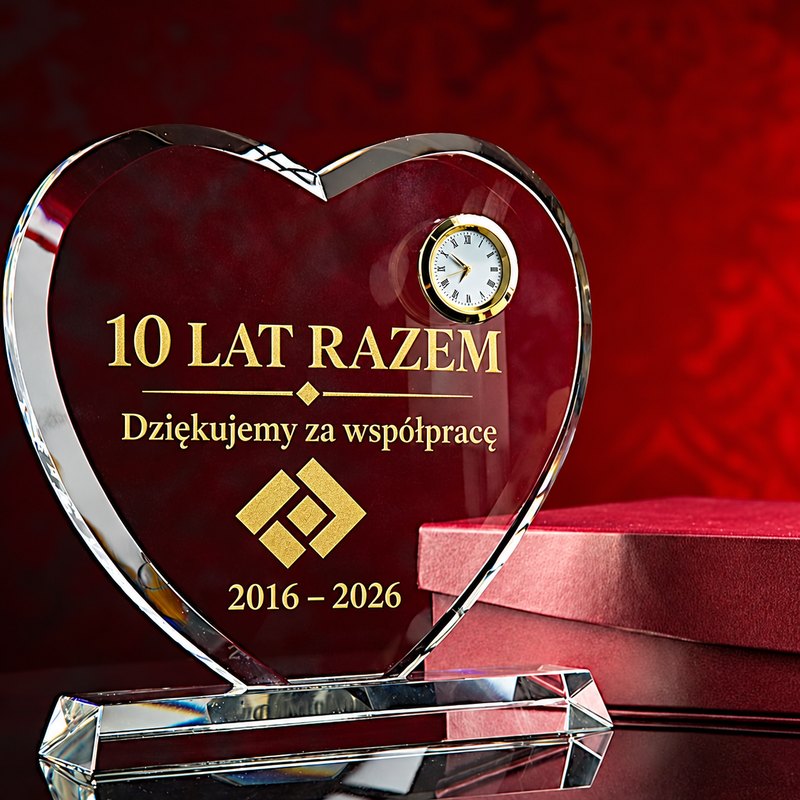 Kryształowe serce z zegarkiem
