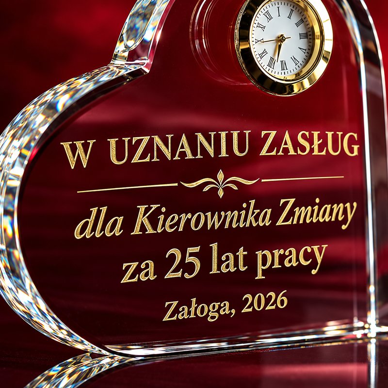 Serce z zegarkiem i złoceniem — drugie ujęcie