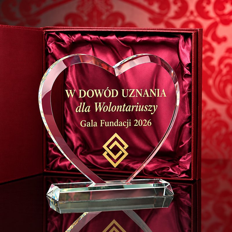 Serce kryształowe z etui — drugie ujęcie