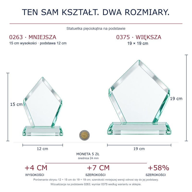 Duża statuetka kryształowa z grawerem 19×19 — drugie ujęcie